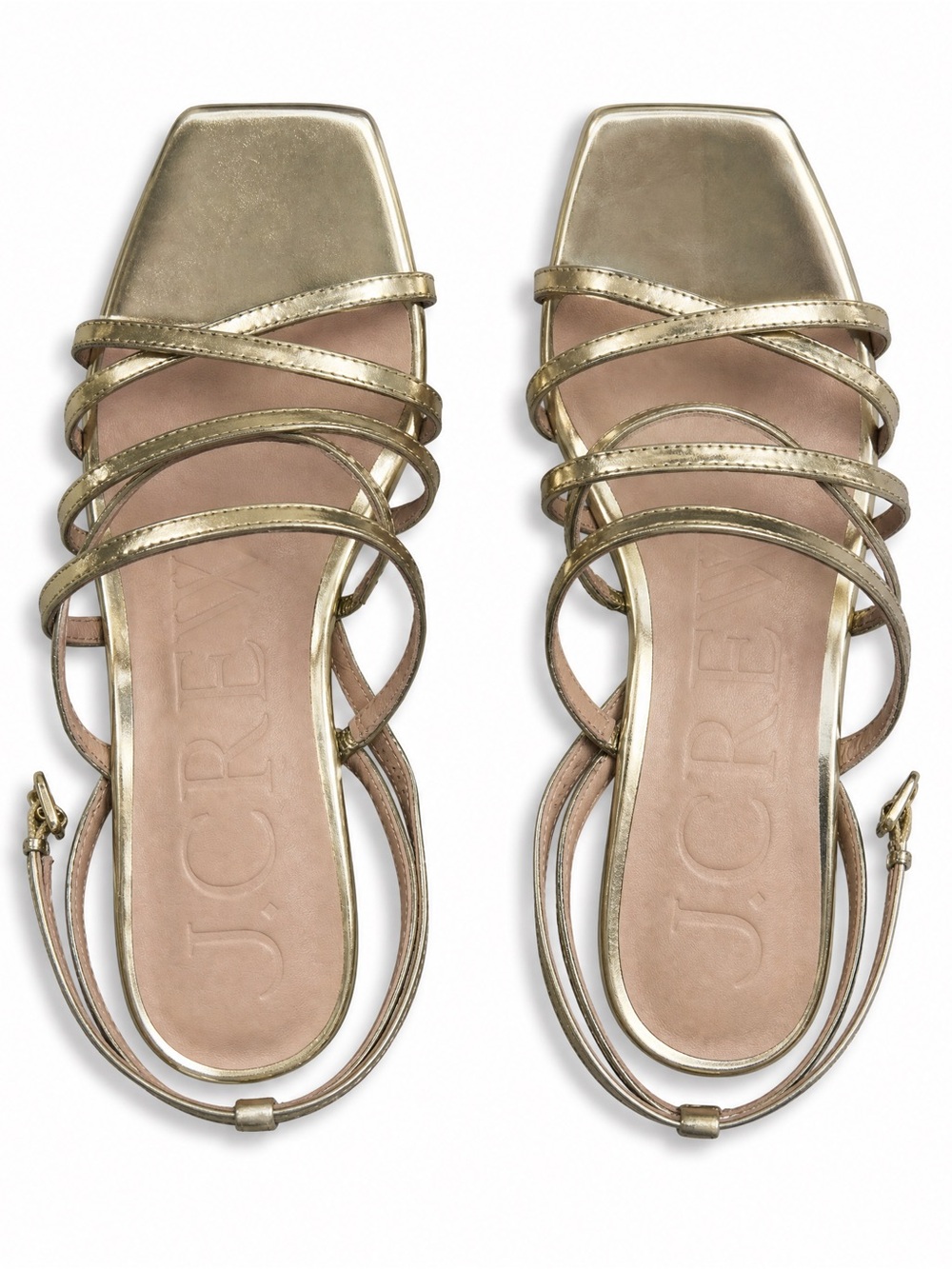 J. Crew Metallic Gold Strappy Slingback Sandals